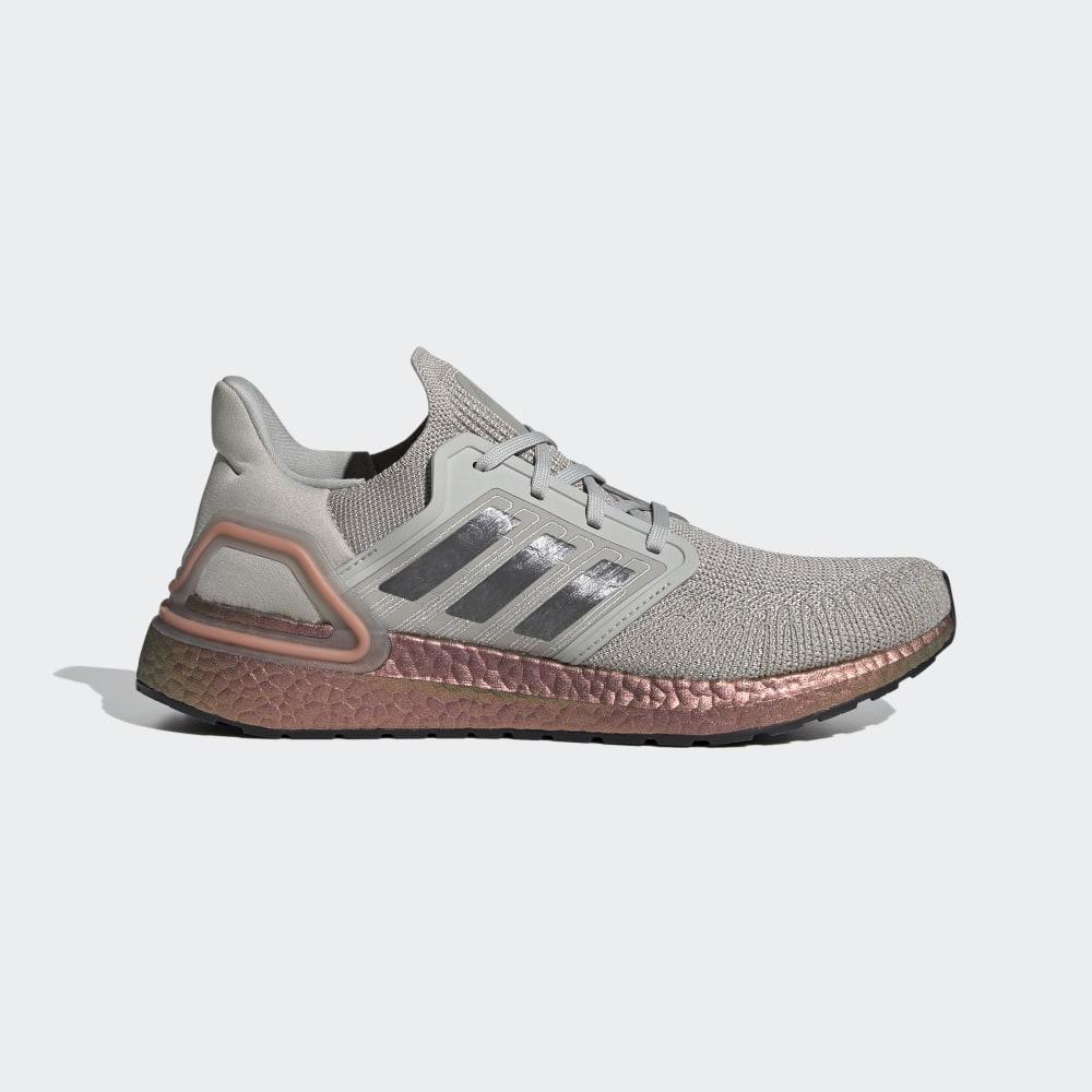 Adidas Men's Ultraboost 20 Running Shoes Grey/Coral Ireland FV4389